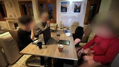 Secretly spanking paddle off and made him jizz during a meeting!